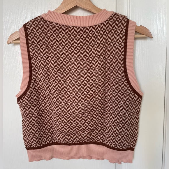 Stradivarius Pink & Brown Sweater Vest - Picture 2 of 3